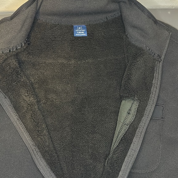 George black zip up sweater jacket w/ fur lining L - Picture 10 of 16